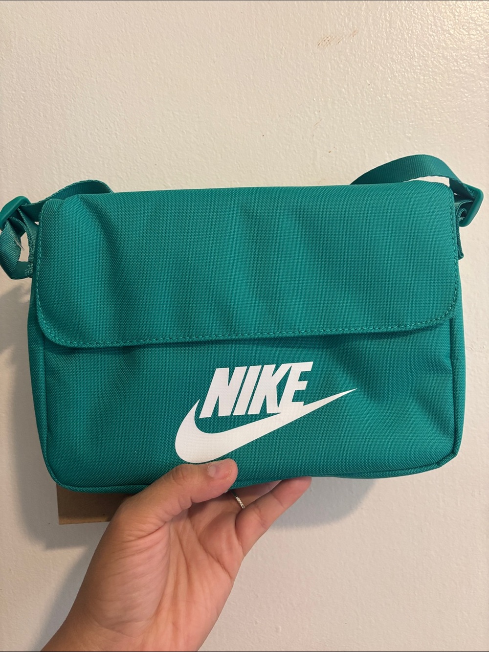 Nike Teal Crossbody Travel Bag with White Logo